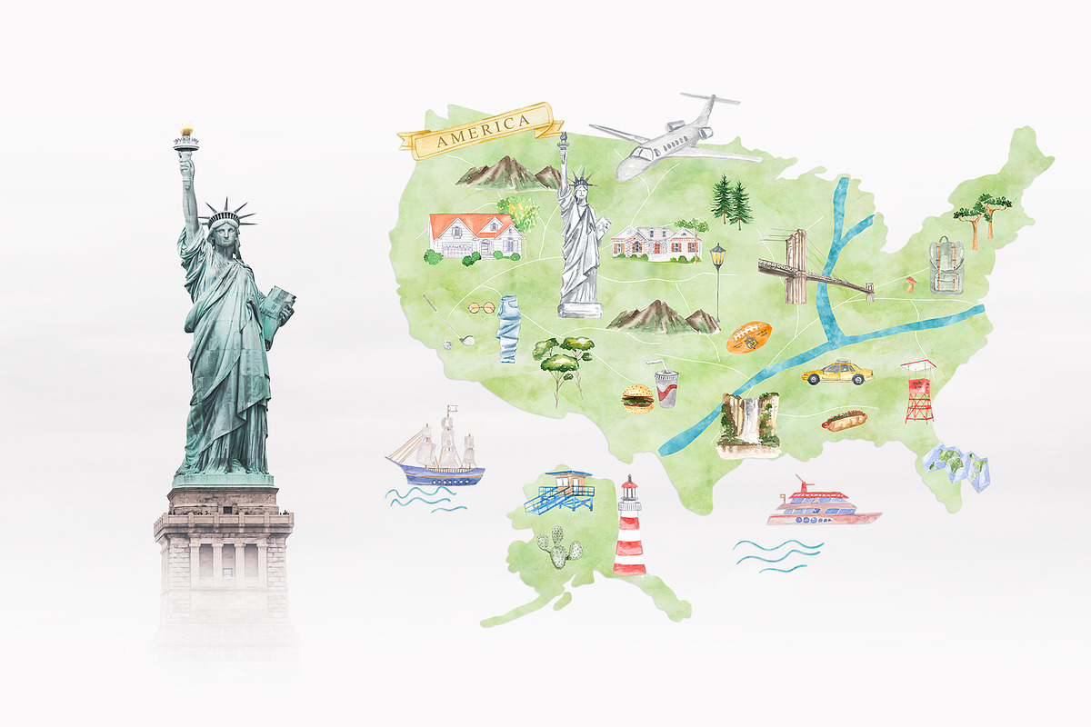 Watercolor Map Creator Wedding, an Illustration by Kaya Fonts (Photo 11 of 23)