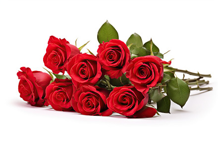 Bouquet of red roses on white background, a Nature Photo by AlyaAnd