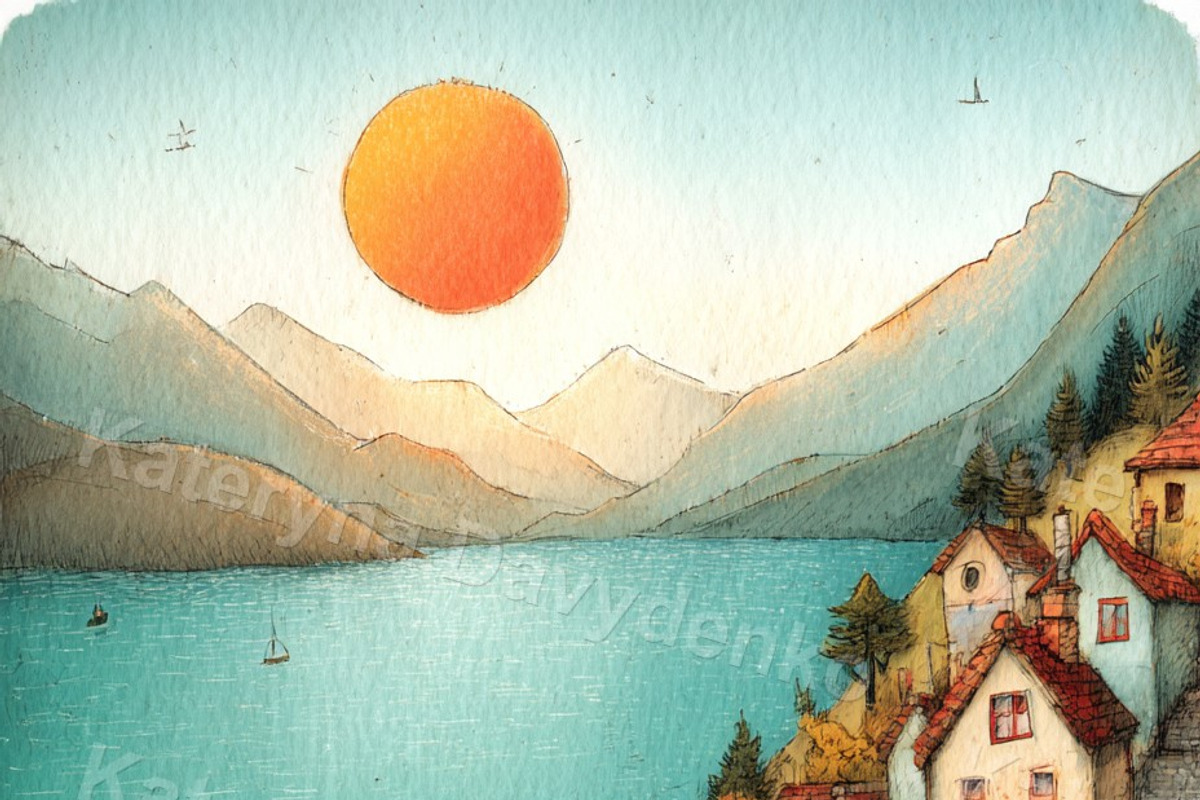 Cartoon sceneries landscapes bundle, a Seasonal Illustration by Bubert Art (Photo 4 of 8)