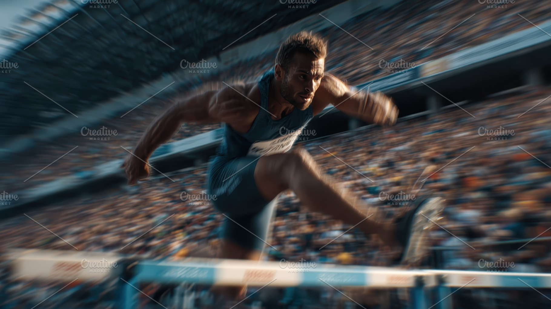 Athlete Hurdles Track Stadium Speed, a Photo by Pixeness Studio