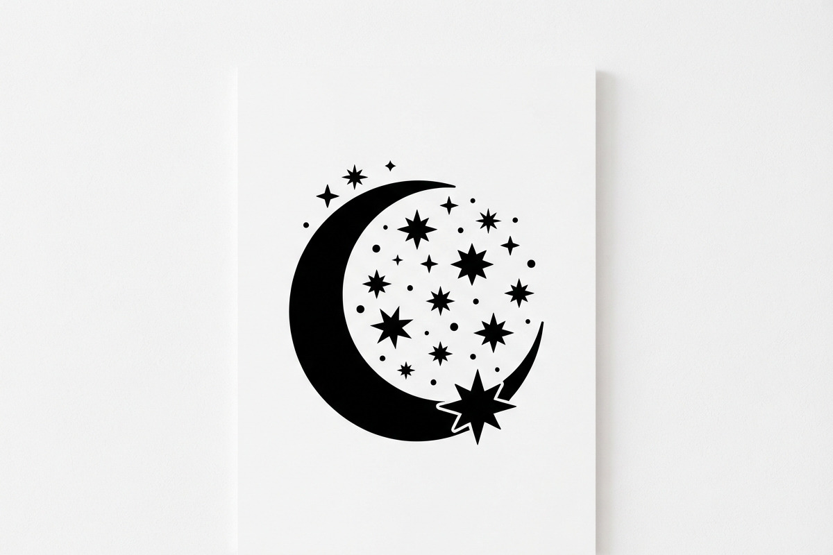 50 Crescent Moon with Stars, an Empty State Illustration by Amazin_art (Photo 25 of 47)