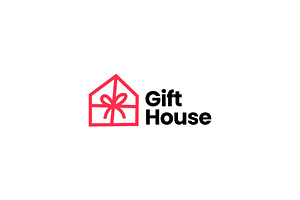 Gift House Logo Vector Icon