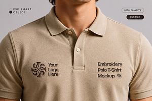 Embroidery Polo T-Shirt Mockup, a Shirt Mockup by studiogstock