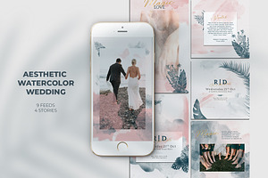 Aesthetic Watercolor Wedding IG, a Social Media Template by Azruca