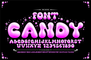 CANDY 3D BUBBLE FONT VECTOR, a Handwritten Font by BonkiStudio