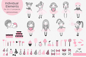 Birthday Girl Clipart & Pattern