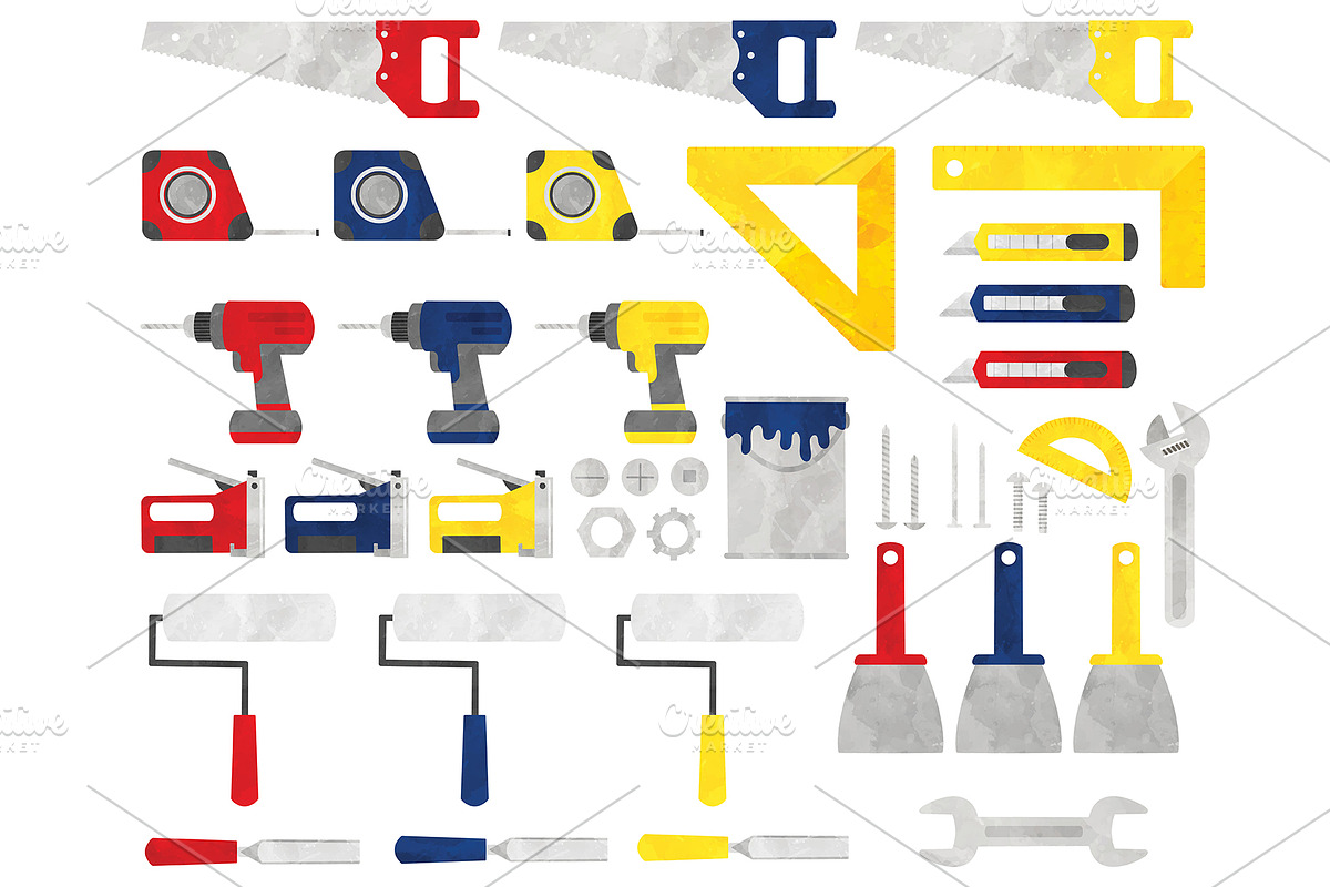 Hand Tools Clipart Set, an Object Illustration by SugarPickle Clip Art (Photo 3 of 3)