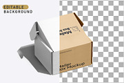 Square Kraft Mailer Box Mockup Set, a Packaging Mockup by pixelmock (Thumbnail 5 of 16)