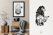 CHRISTMAS GNOMES LINE ART, a Seasonal Illustration by Kate Art (Thumbnail 4 of 6)