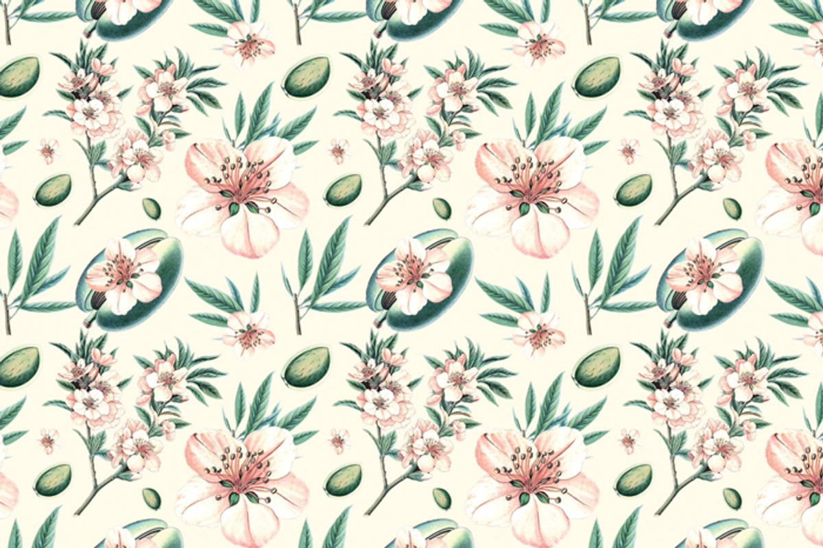 Botanical garden pattern - Almond, a Pattern Graphic by Klipa Illustrations (Photo 2 of 7)