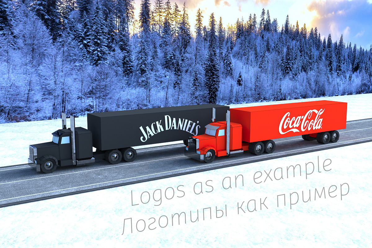 Christmas Truck 3D model template, a Templates & Theme by PolyFish (Photo 2 of 7)