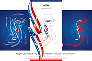 USA flag ribbon vector, a Templates & Theme by Simbos (Thumbnail 2 of 9)