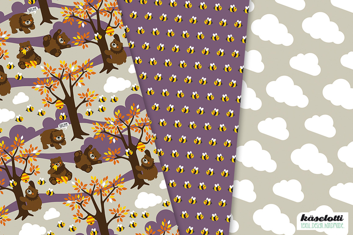 Bear & Bee Digital Paper and Clipart, a Pattern Graphic by kaeselotti (Photo 2 of 5)
