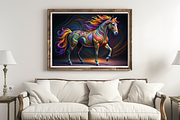 Vibrant Horse Print, an Animal Illustration by ZobaDepot (Thumbnail 2 of 4)