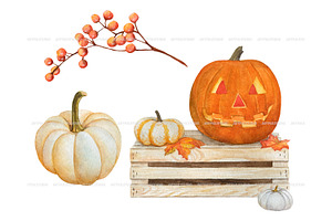 Watercolor Halloween Decoration