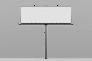 Wide Outdoor Billboard 3d Model