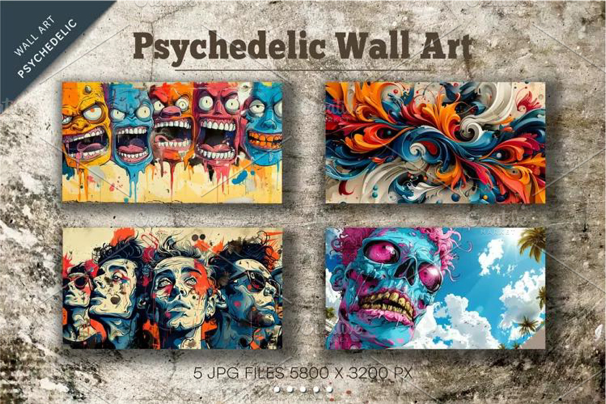 Big bundle of psychedelic background, a Decorative Illustration by KENO Mascots (Photo 4 of 12)