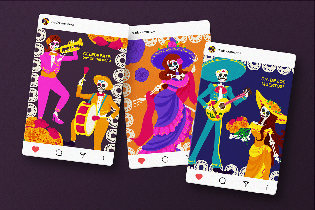 Dia De Los Muertos Character Set, an Illustration by Invisual Studio (Photo 8 of 10)