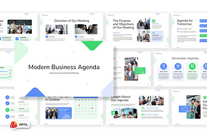 Modern Business Agenda PowerPoint, a Presentation Template by Loin Studio