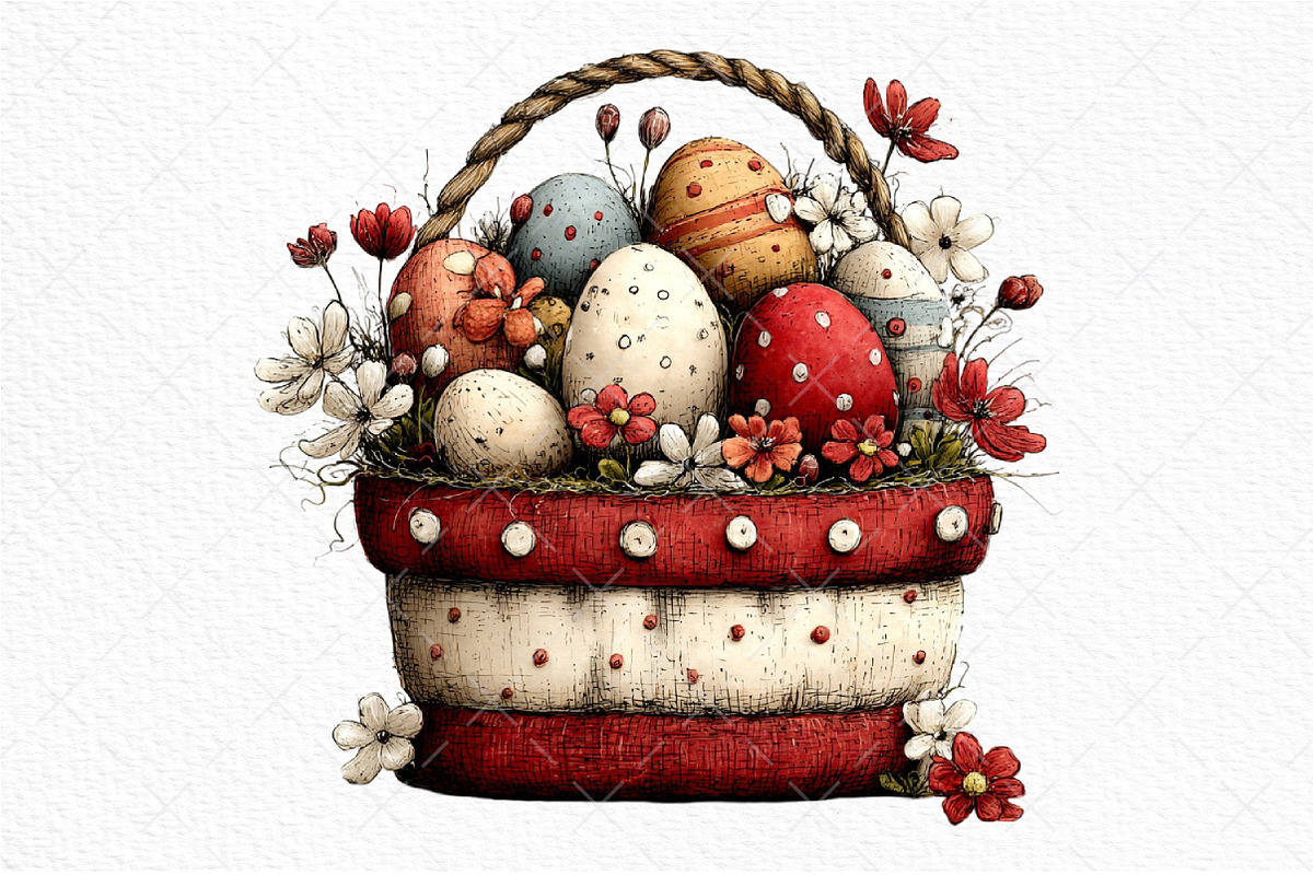 Whimsical Easter Basket Clipart, an Illustration by Craft Nest (Photo 11 of 11)