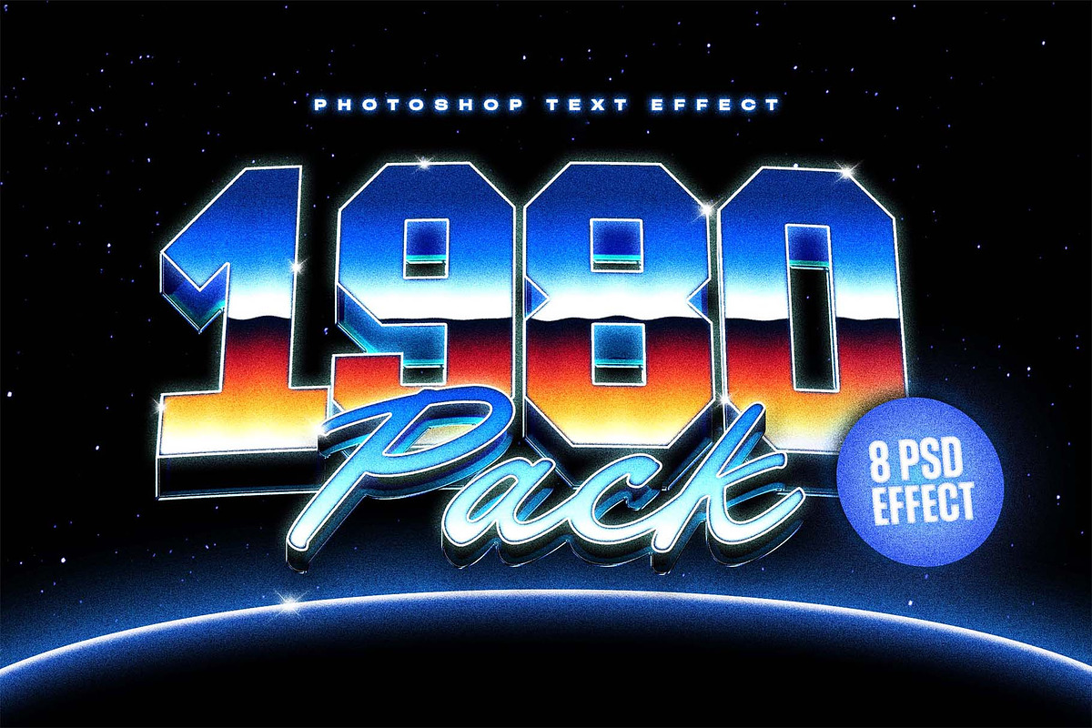 Neon Retro Text Effect Pack, a Layer Style Add-On by Sixtysix Labs (Photo 1 of 9)
