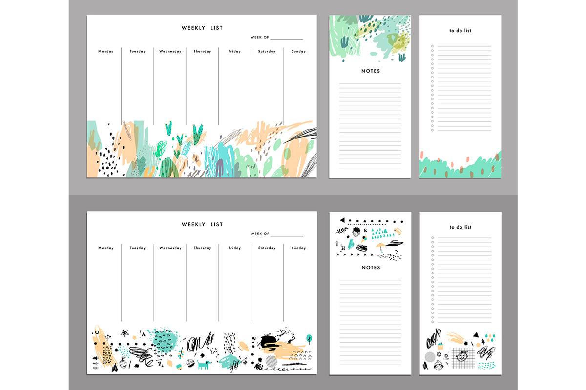 Weekly Planners. EPS & JPEG, a Stationery Template by Lera Efremova (Photo 7 of 10)