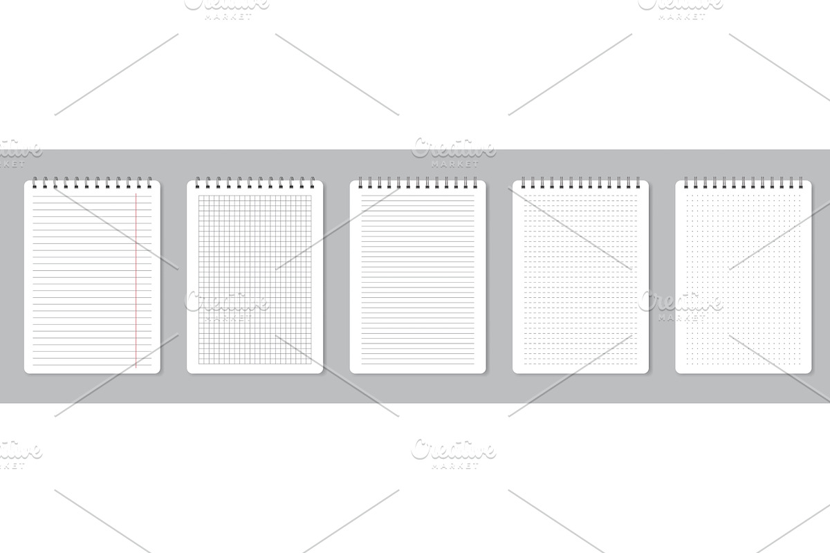 Notebook pages with wire binding, an Education Illustration by Frogella