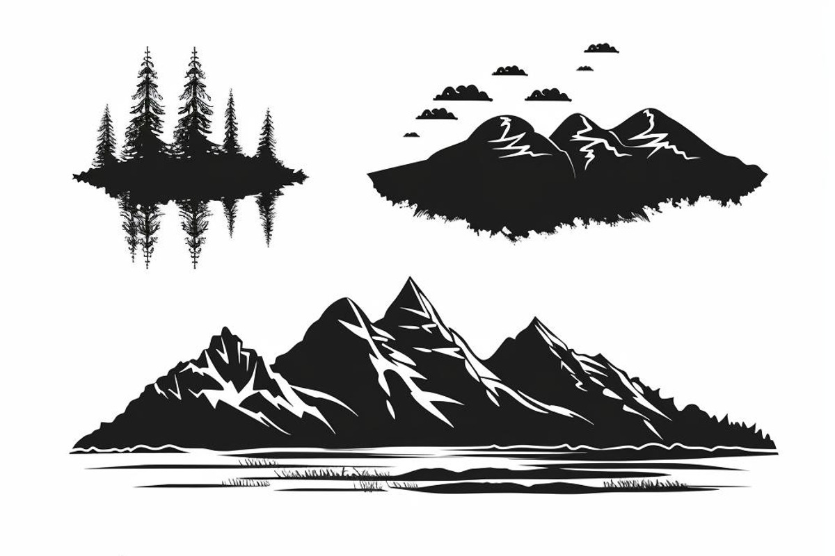 Majestic Mountain and Tree Vector Bu, a Graphic by balal (Photo 4 of 8)