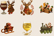 Christmas Beer Clipart Bundle., an Illustration by SVGArt (Thumbnail 4 of 8)