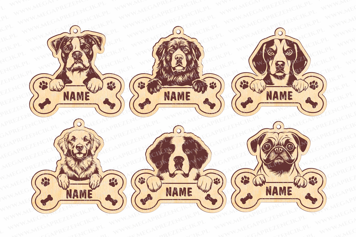 Keychain Peeking dog svg laser cut, a Pattern Graphic by MegaPrezencik (Photo 4 of 6)