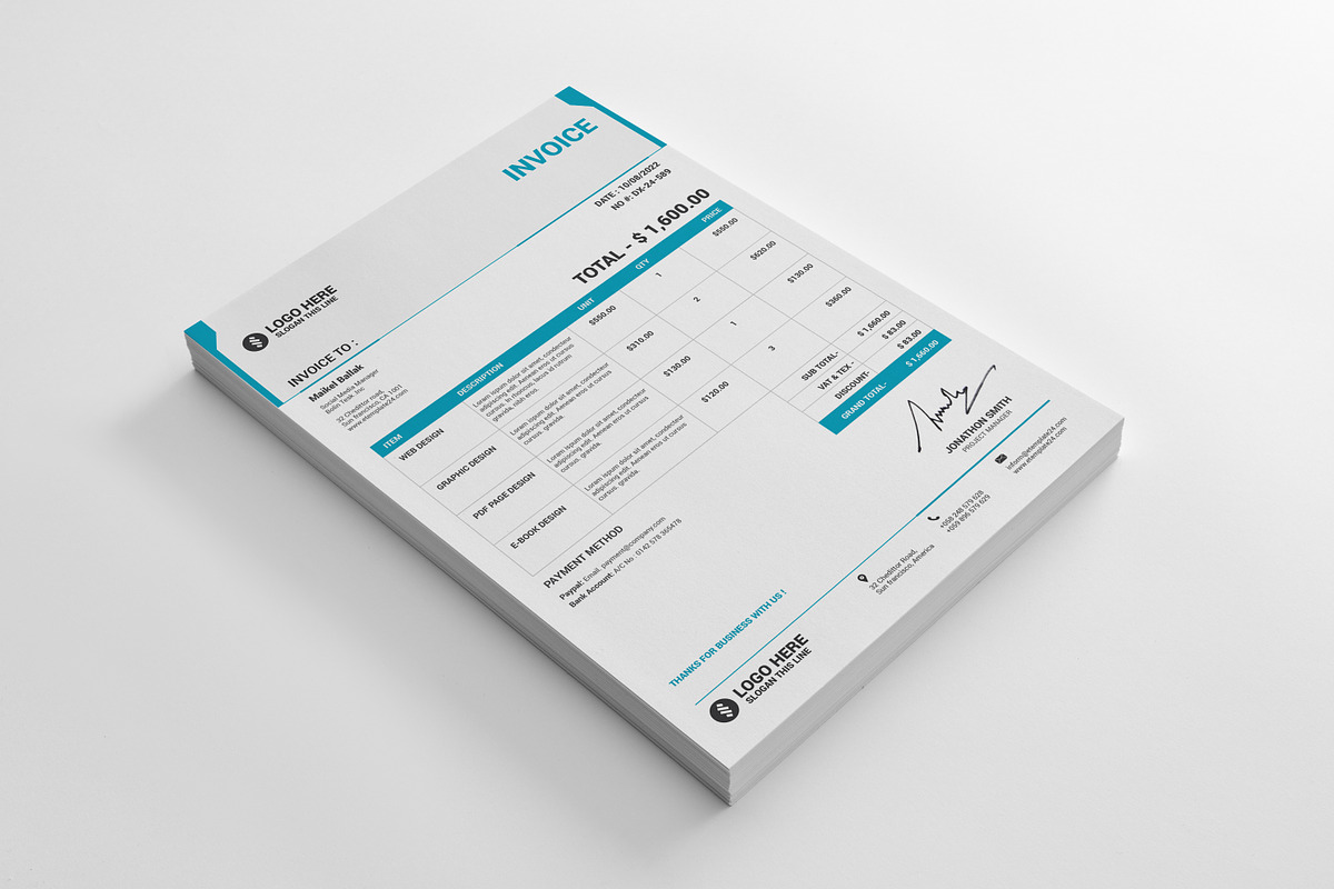 Invoice Template Vol-2, a Print Template by alimran24 (Photo 11 of 11)