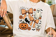 Cute Halloween Ghost & Gingham Bows, a Seasonal Illustration by Creative Art (Thumbnail 2 of 3)
