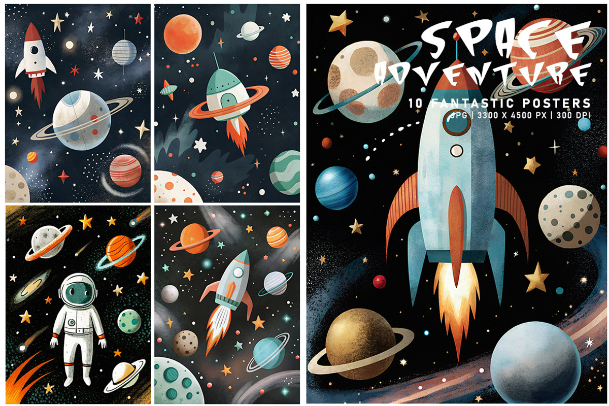 Space Adventure, a Decorative Illustration by Digital Art Creations (Photo 2 of 6)