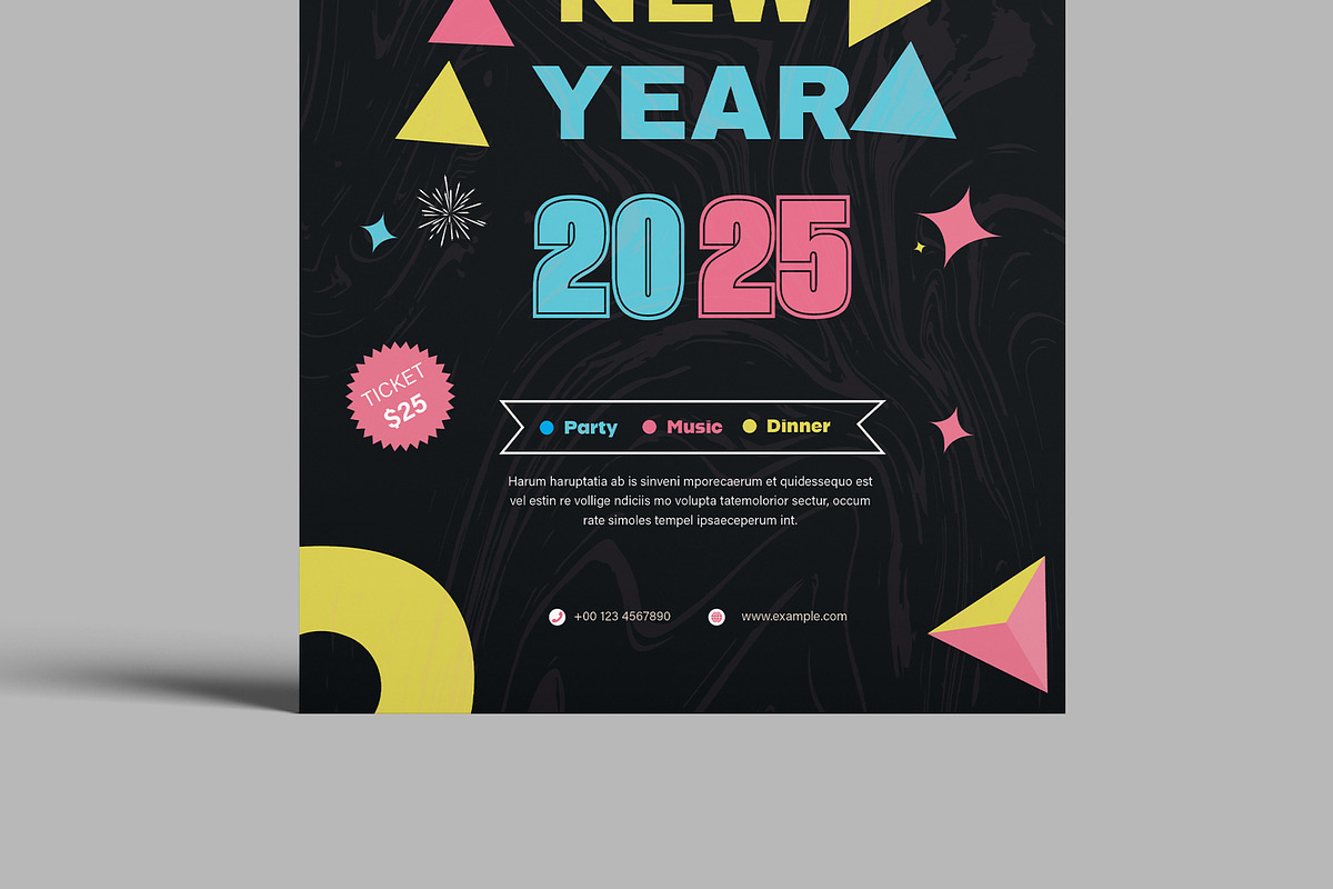 Happy New Year 2025, a Flyer Template by MightyDesign (Photo 3 of 8)