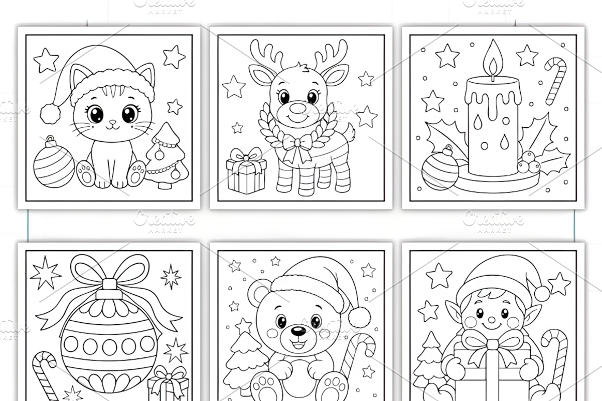 Cozy Christmas Bold Easy Coloring, a Seasonal Illustration by Coco Bloom (Photo 3 of 3)