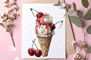 Whimsical Summer Ice Cream Clipart, an Illustration by Canvas Craft (Thumbnail 6 of 7)