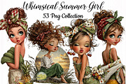 Whimsical Summer Girl Clipart, an Illustration by DreamCafeArt (Thumbnail 1 of 7)