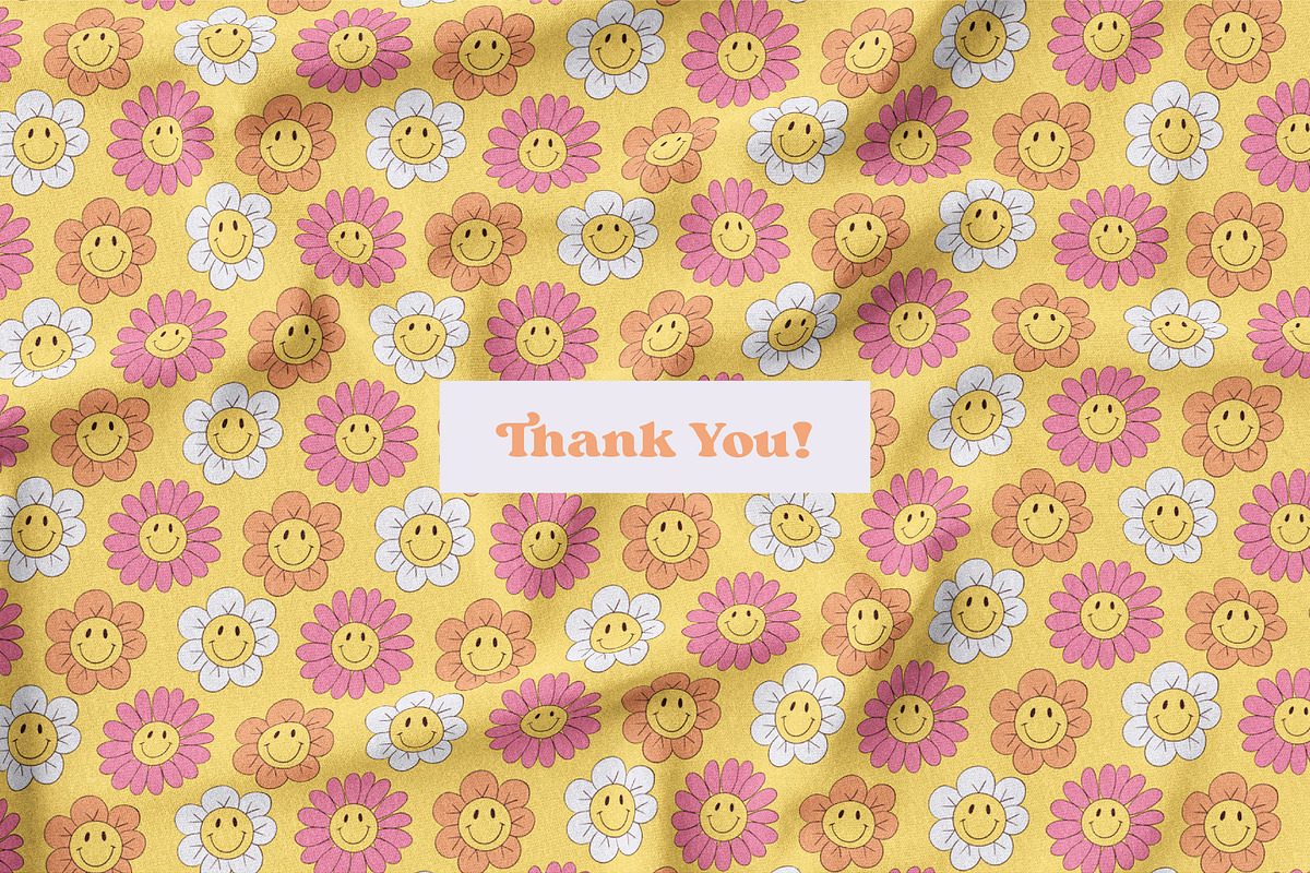 Smiley Flowers Retro Patterns, a Pattern Graphic by Tiger and Flower (Photo 20 of 20)