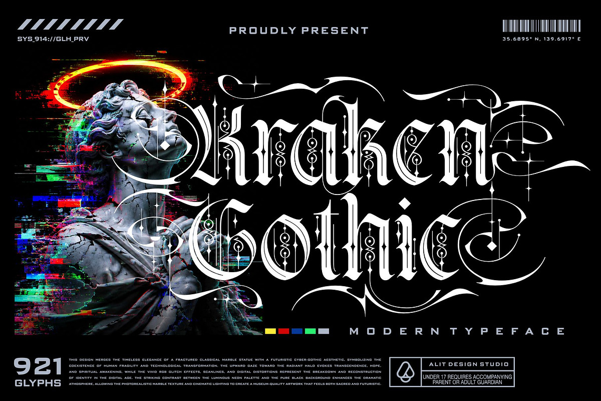Kraken Gothic Typeface, a Blackletter Font by alit design (Photo 1 of 20)