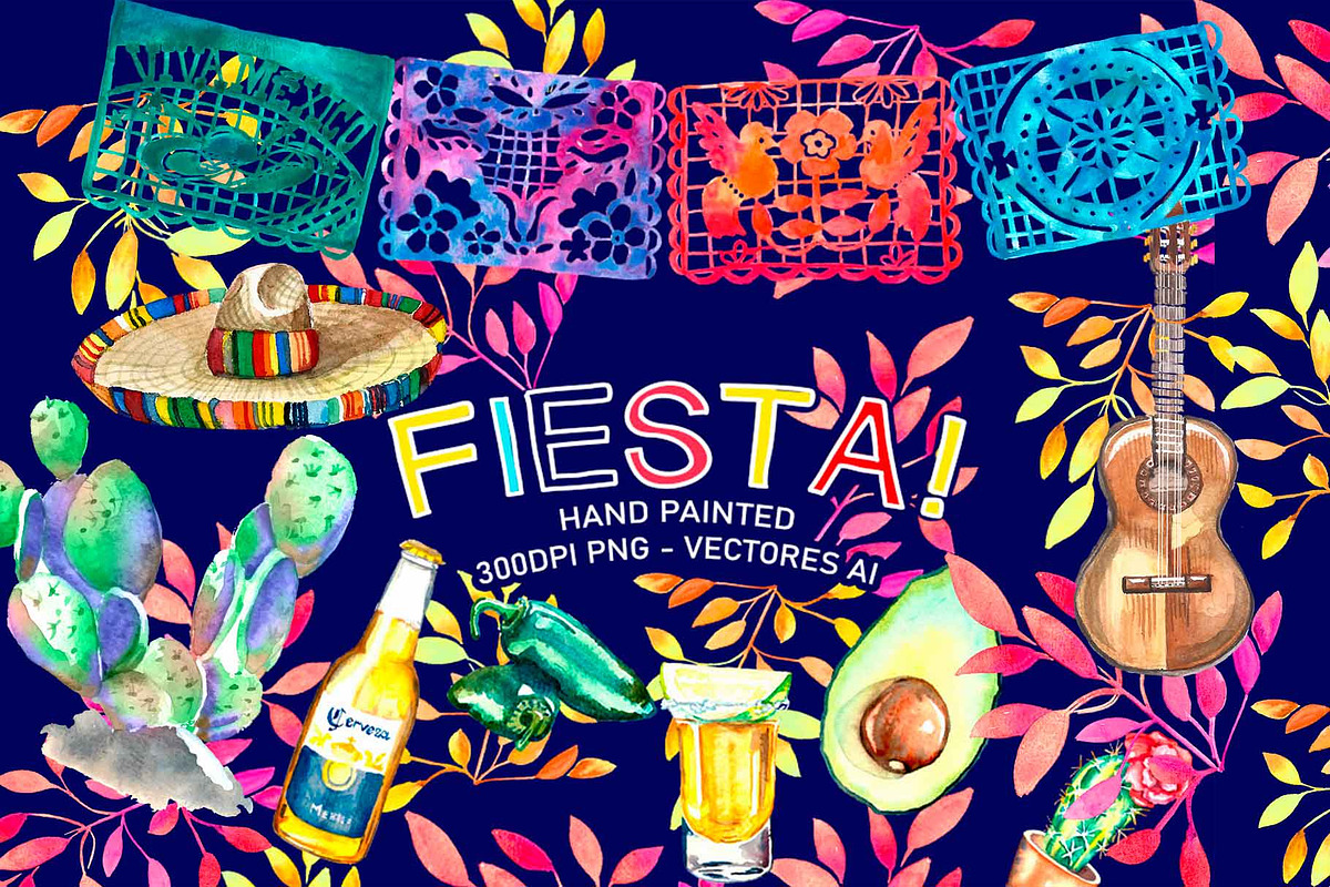 Mexican Fiesta watercolor Clip art, a Person Illustration by CpandoShop (Photo 2 of 5)