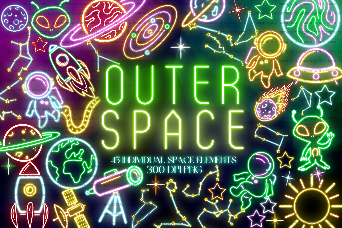 Neon Galaxy Space PNG Clipart, a Technology Illustration by Lenninator Digital (Photo 1 of 6)