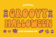 Groovy Halloween - Decorative font, a Handwritten Font by Brown Cupple (Thumbnail 1 of 7)