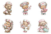 Whimsical Easter Nurse Animals Clipa, an Illustration by CreationArt (Thumbnail 5 of 7)