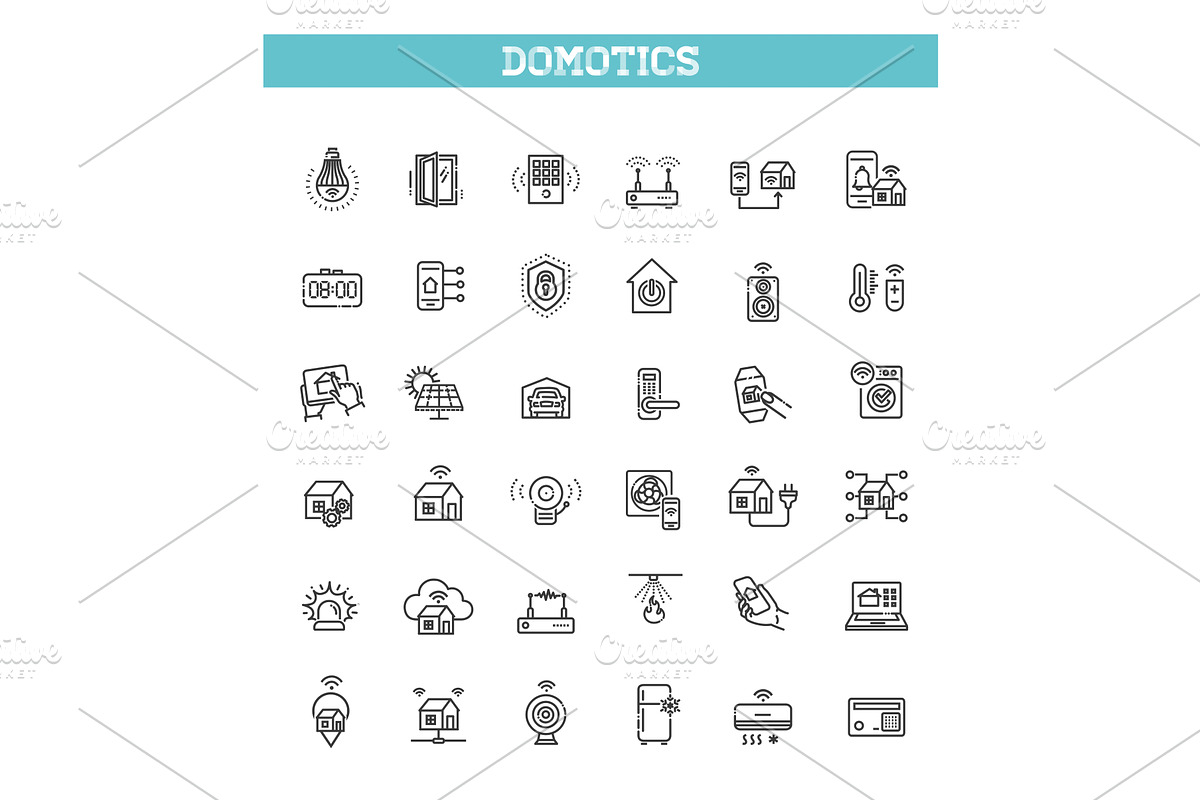 Domotics Icons, a Technology Illustration by Tettygreen