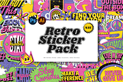 Vol.2 Retro Sticker Pack, a Product Mockup by Shinra Labs (Thumbnail 1 of 8)