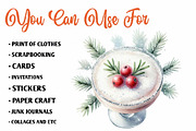 Watercolor Christmas Drinks, a Seasonal Illustration by CreationArt (Thumbnail 5 of 7)