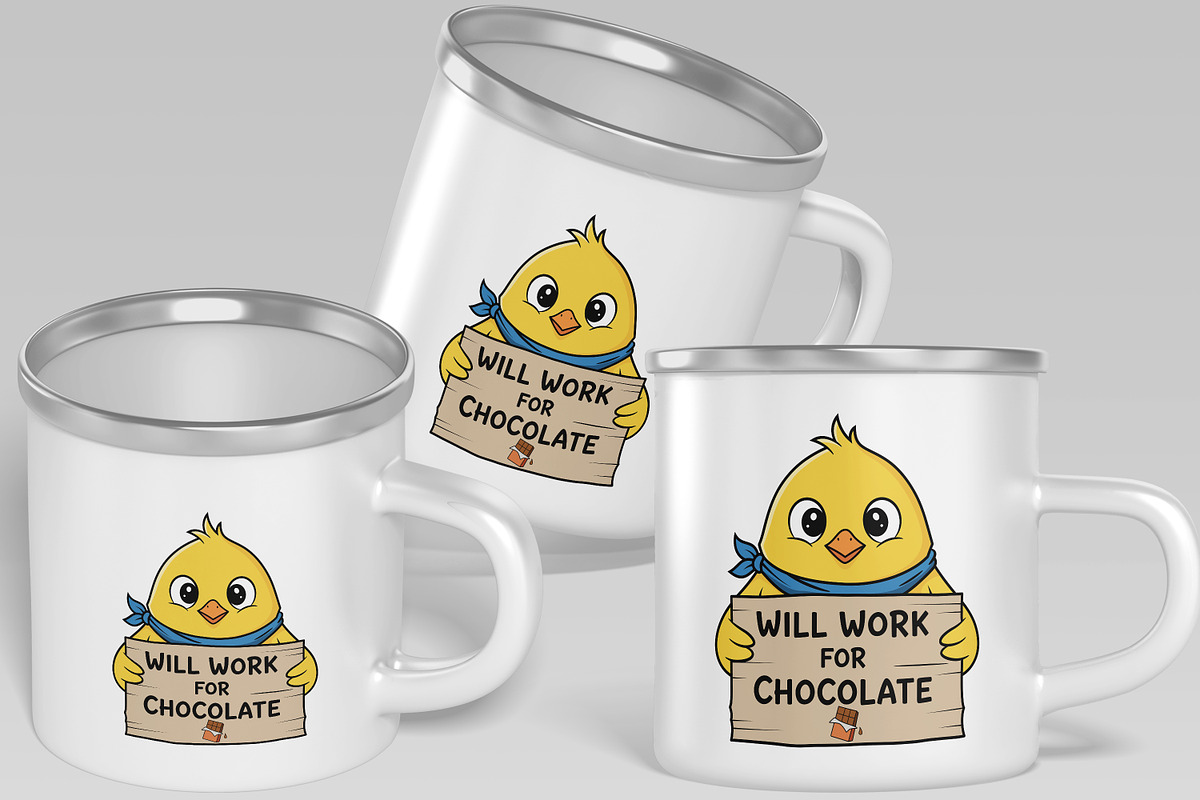 Funny Easter Chocolate Lover Chick, a Seasonal Illustration by Ghagra (Photo 4 of 7)