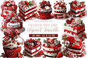 Valentine Gift Cake Clipart, an Illustration by DreamArtGraphic (Thumbnail 1 of 4)