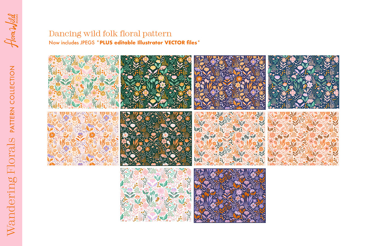 Wandering Bohemian Folk Florals, a Pattern Graphic by Flora Wild Designs (Photo 9 of 10)