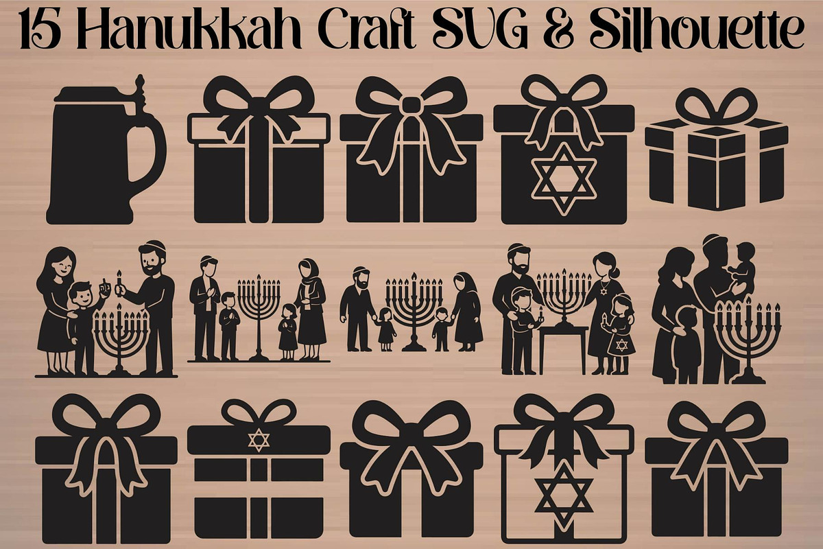 Hanukkah Craft Silhouette Bundle, an Object Graphic by Gfx_Store (Photo 16 of 16)